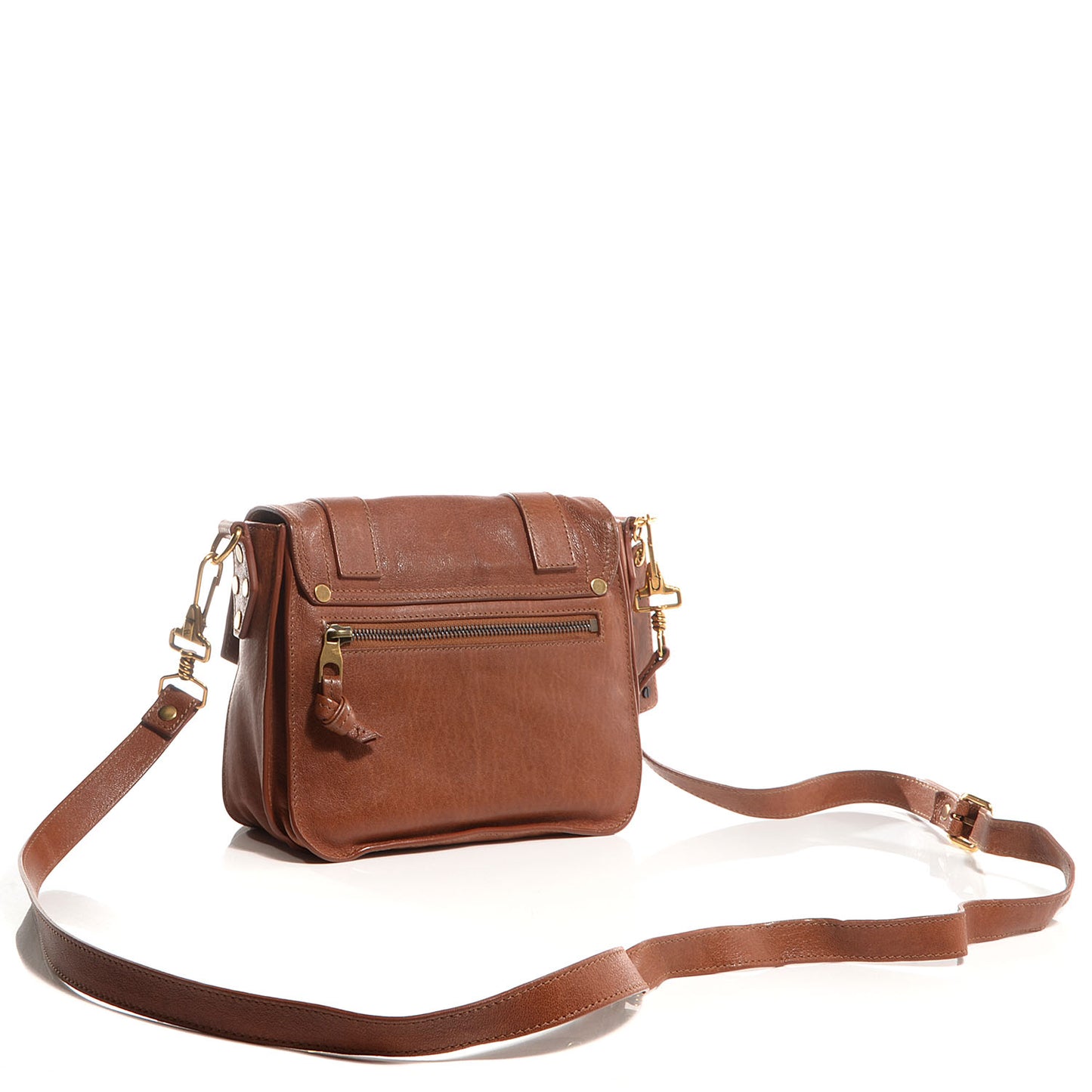 Leather PS1 Mini Pouch Messenger Bag Saddle
