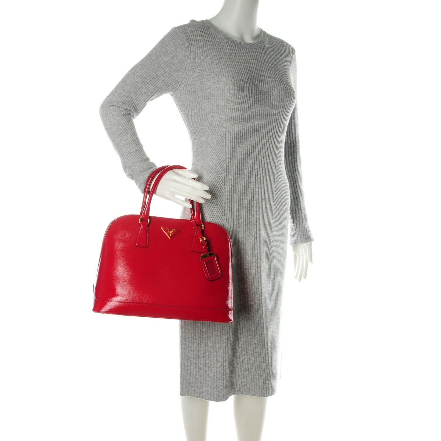 Saffiano Vernice Open Promenade Tote Rosso
