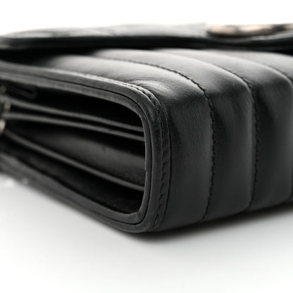 Gucci Calfskin Matelasse Aria GG Marmont Chain Wallet Black 9 of 12