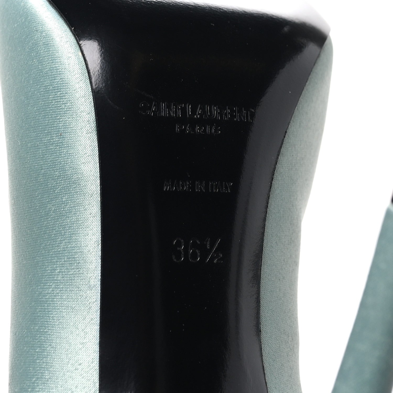 Saint Laurent Satin Crepe Monceau 110 Pumps 36.5 36.5 Light Green 8 of 8