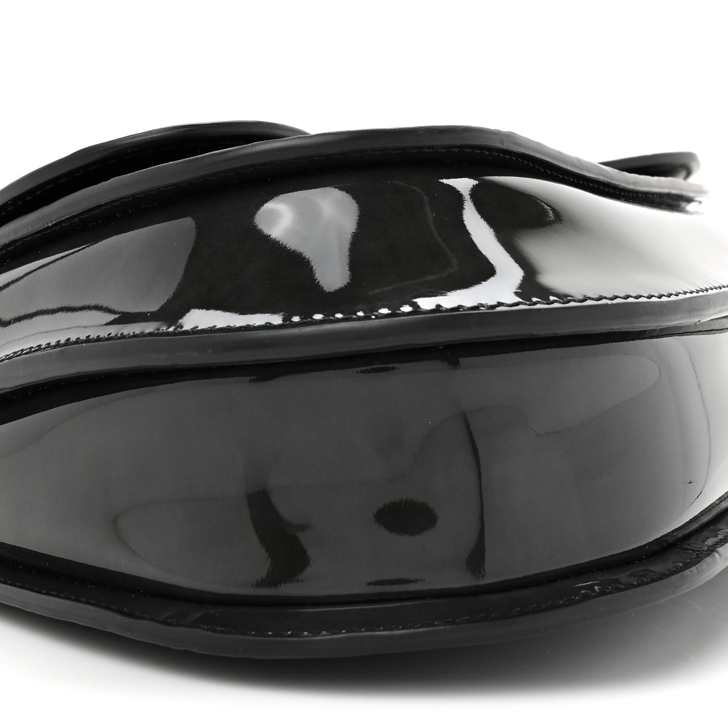 Christian Dior Patent Oblique Embossed Saddle Boxy Bag Black 10 of 10