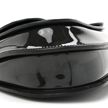 Christian Dior Patent Oblique Embossed Saddle Boxy Bag Black 10 of 10