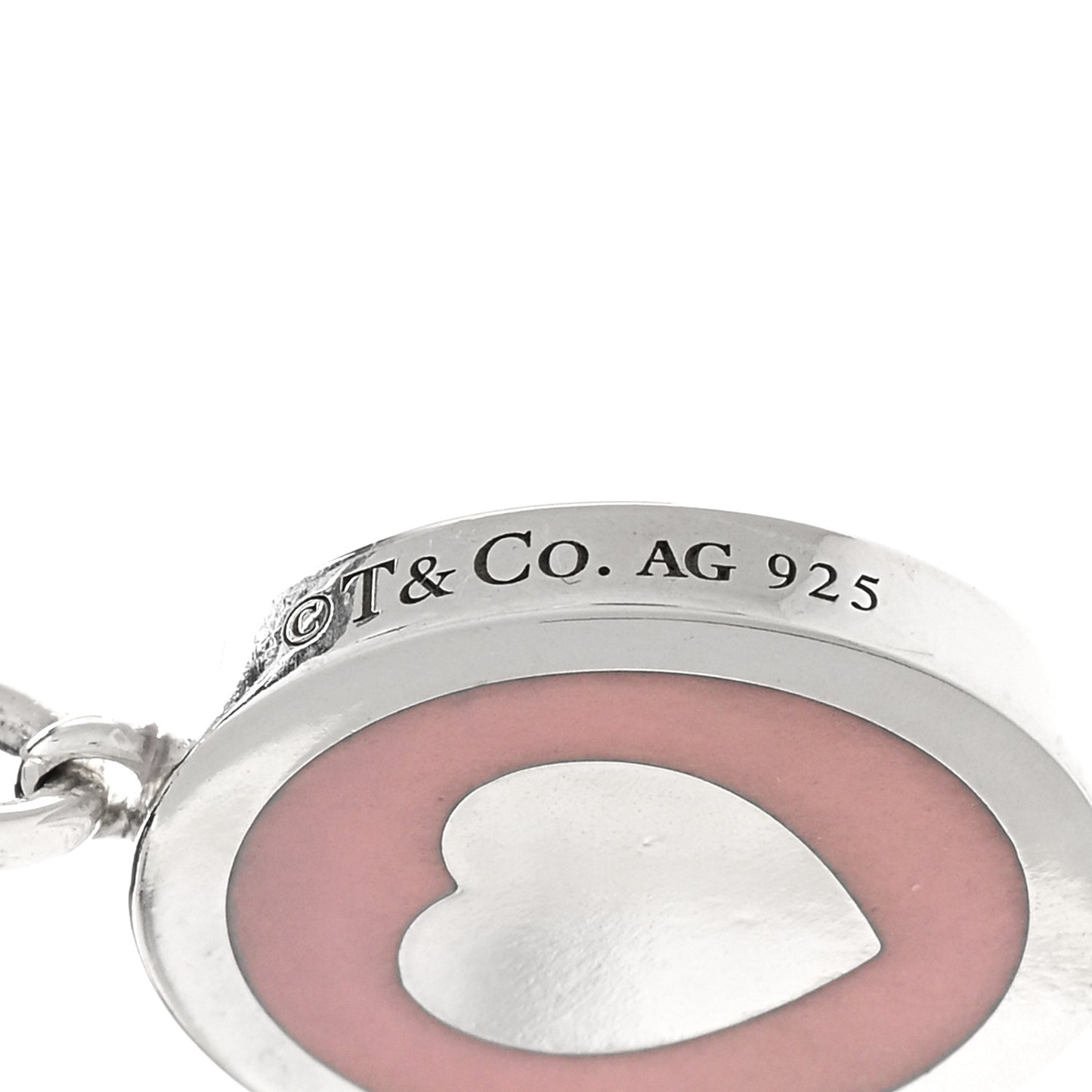 Sterling Silver Enamel Keys Heart Key Pendant Pink