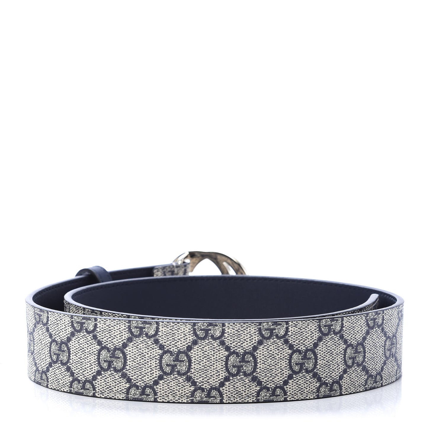 GG Supreme Monogram Interlocking G 37mm Belt 75 30 Beige Blue