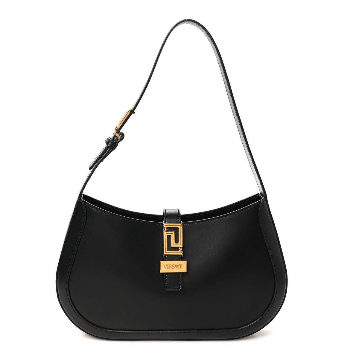 Versace Calfskin Large Greca Goddess Hobo Black 1 of 9
