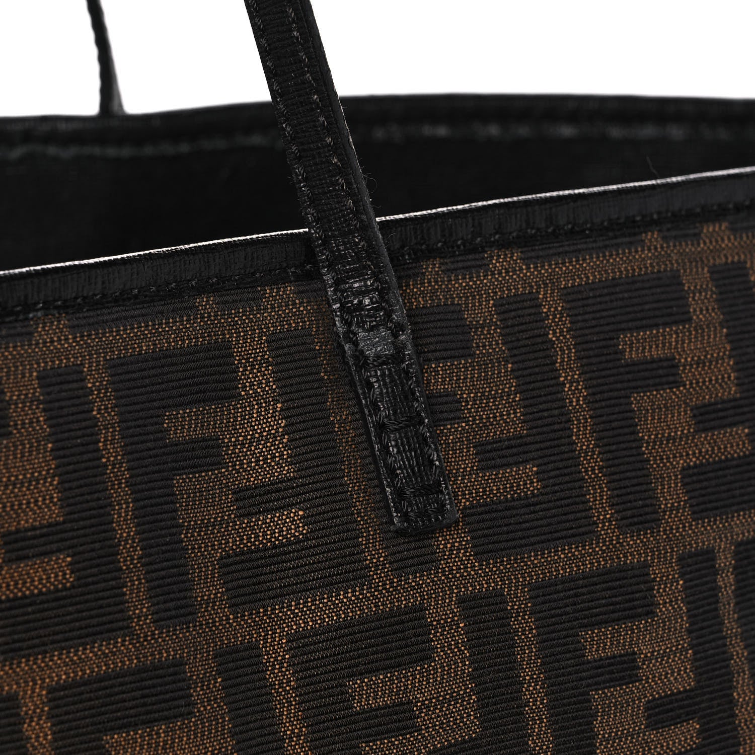 Fendi Zucca Vitello Elite Medium Roll Tote Tobacco Black 17 of 22