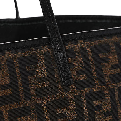 Fendi Zucca Vitello Elite Medium Roll Tote Tobacco Black 17 of 22