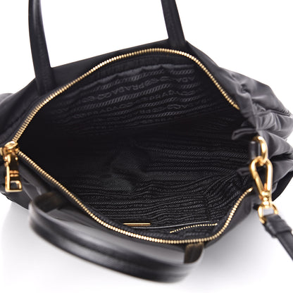 Prada Tessuto Nylon Saffiano Shopping Satchel Black 5 of 10
