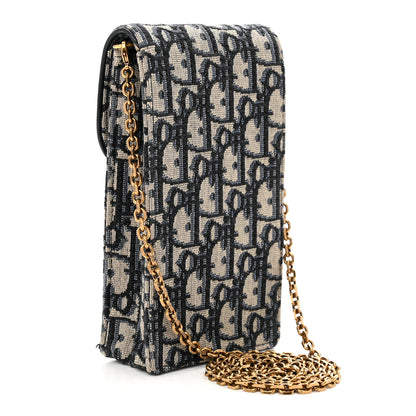 Christian Dior Oblique Vertical Saddle Pouch Blue 3 of 11