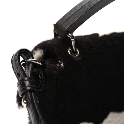 Fendi Calf Hair Cow Print Phone Baguette Black White 11 of 12