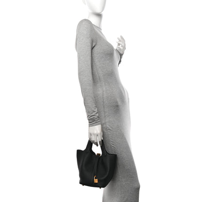 Hermes Taurillon Clemence Picotin Lock 18 PM Black 2 of 11