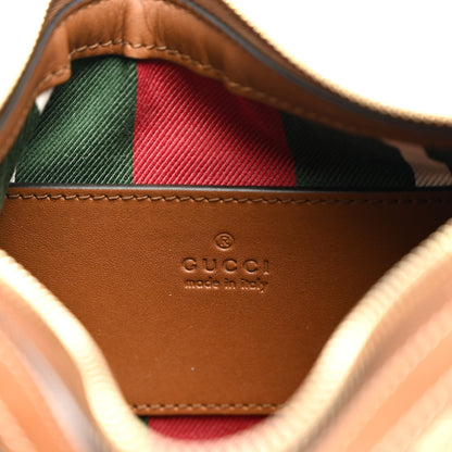 Gucci GG Supreme Monogram Textured Calfskin Small Emblem Shoulder Bag Beige Dark Brown 6 of 10