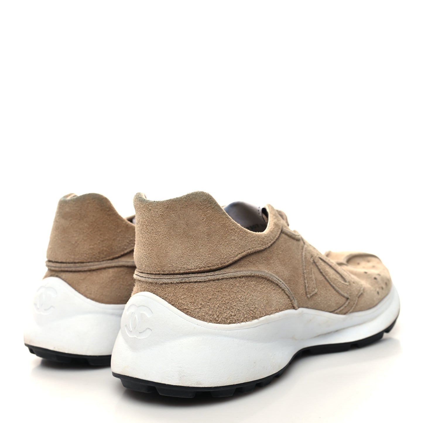 Suede Goatskin CC Sneakers 37.5 Dark Beige