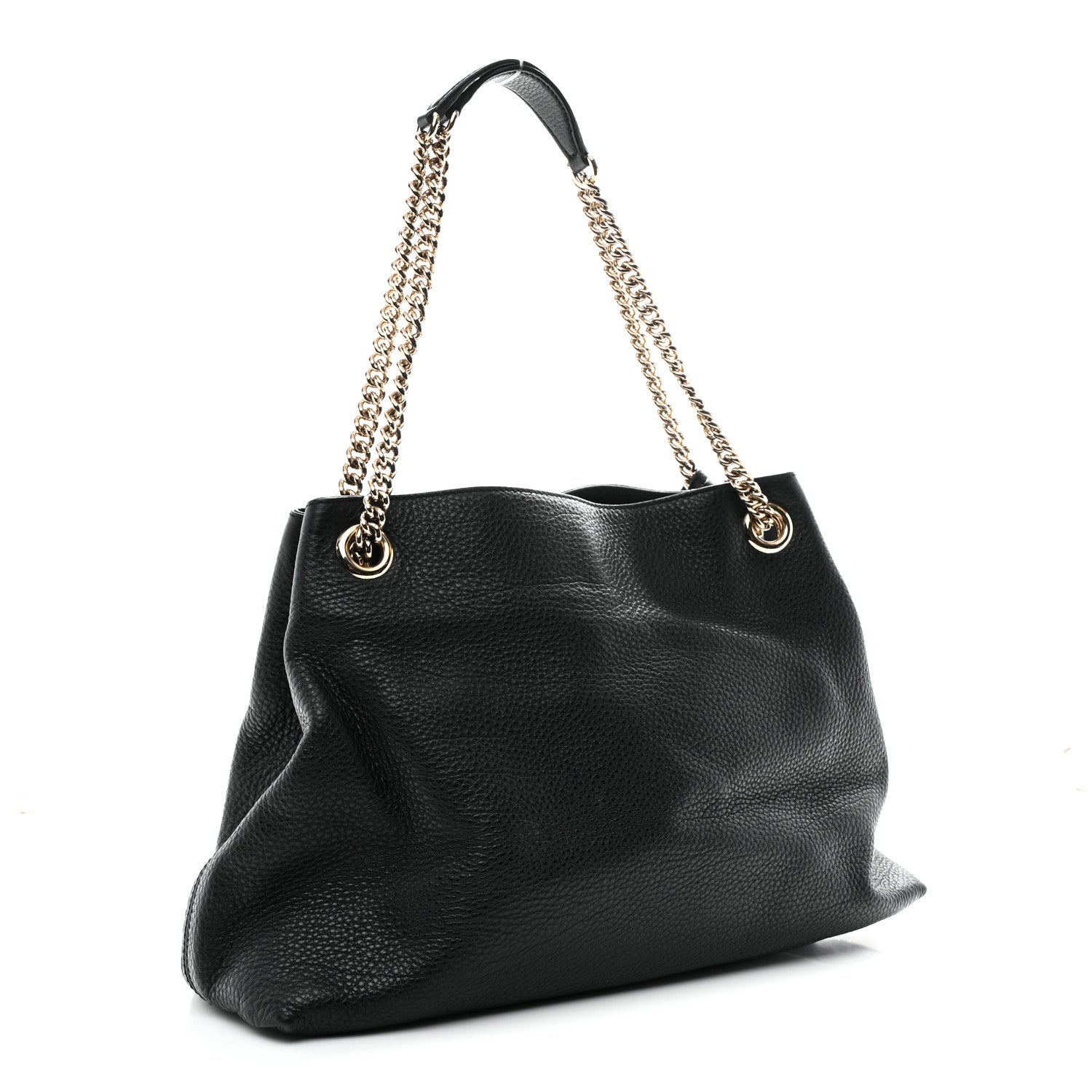 Gucci Pebbled Calfskin Medium Soho Chain Shoulder Bag Black 4 of 19