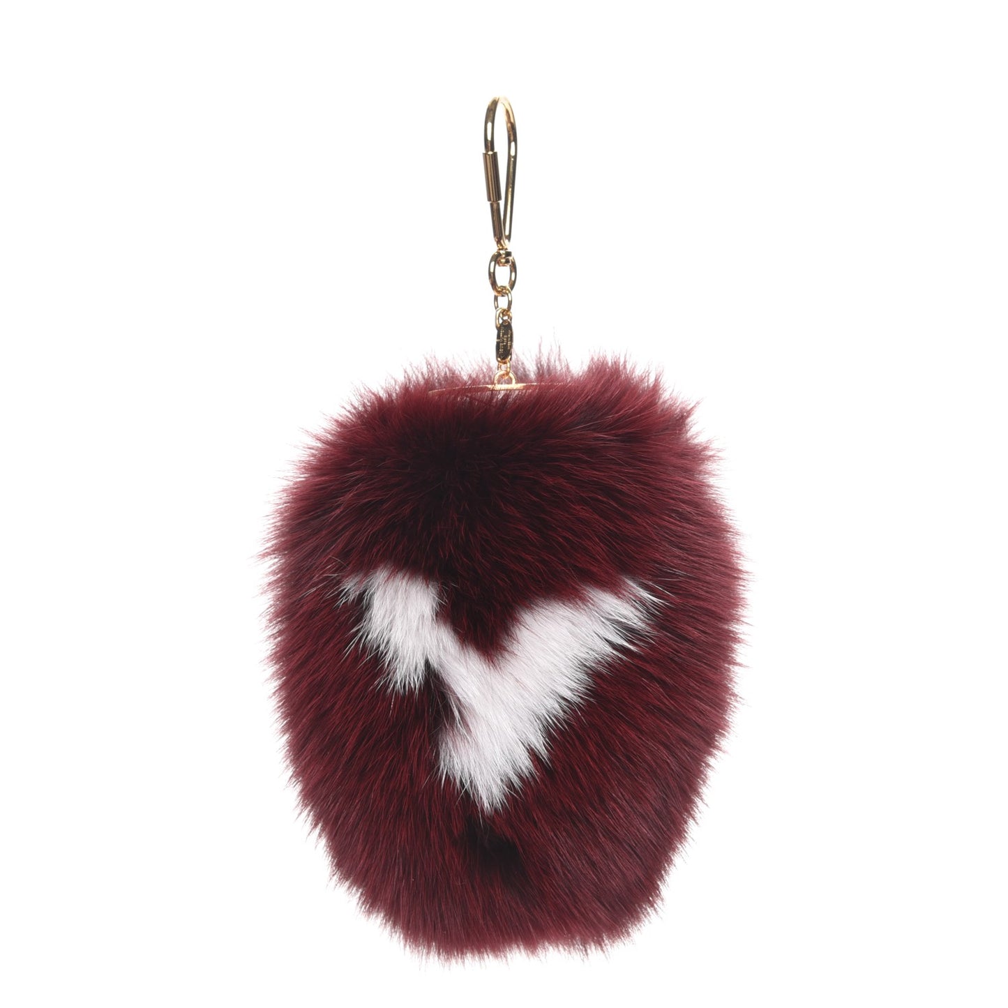 Fox Fur Fuzzy V Bag Charm Amarante