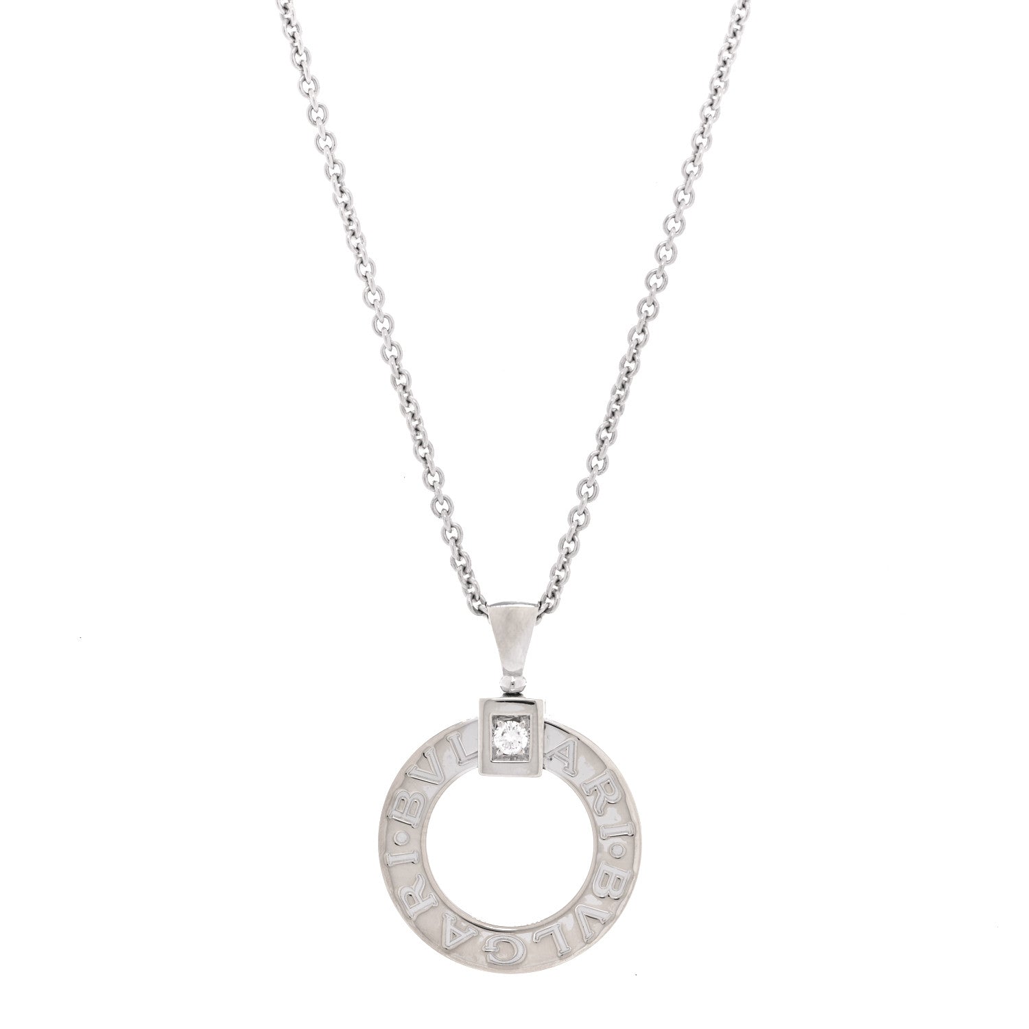 Bulgari 18K White Gold Diamond BVLGARI BVLGARI Pendant Necklace 1 of 5