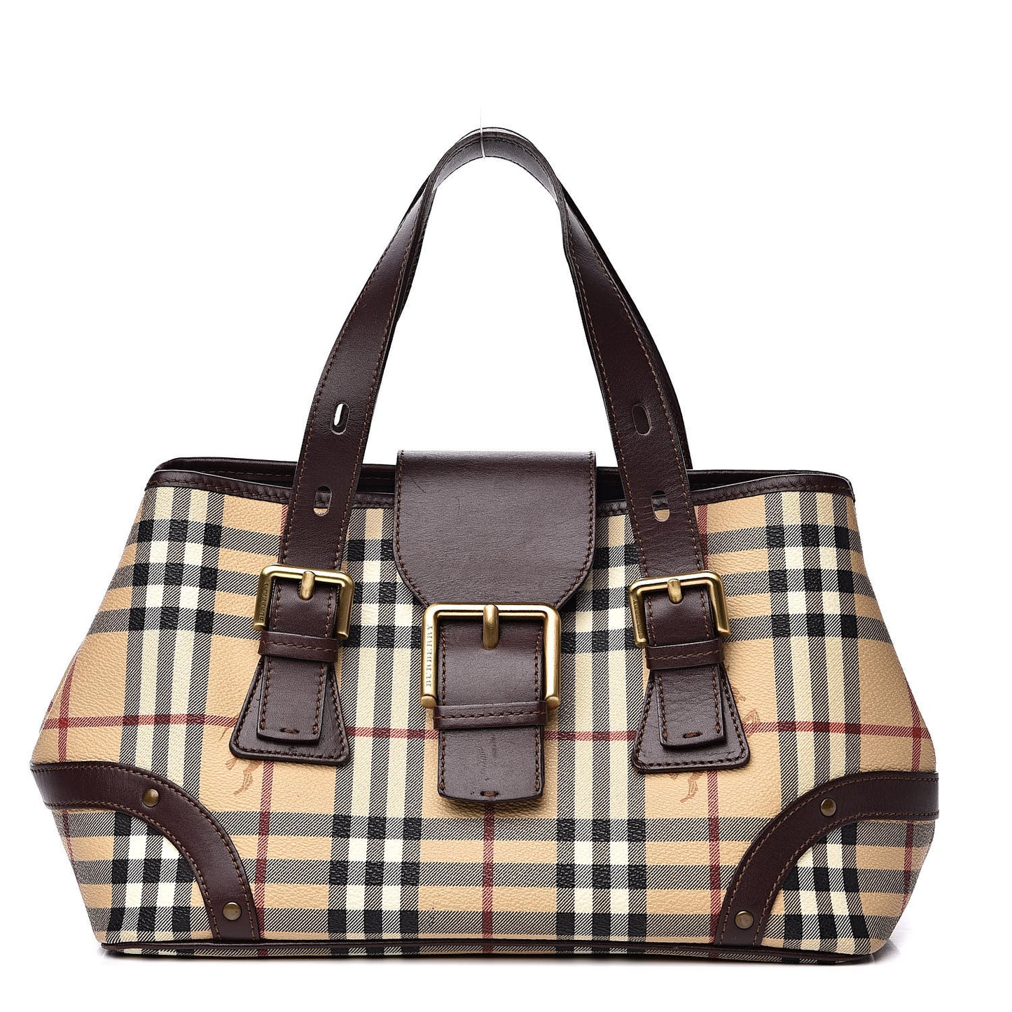 Haymarket Check Buckle Satchel Chocolate
