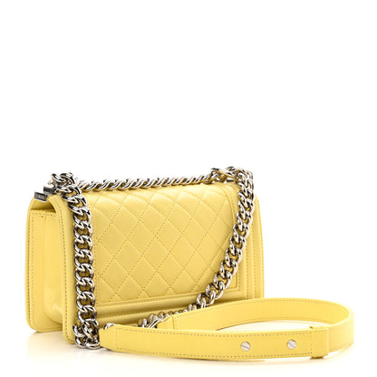 Chanel Lambskin Quilted Small Boy Flap Yellow 2 of 9