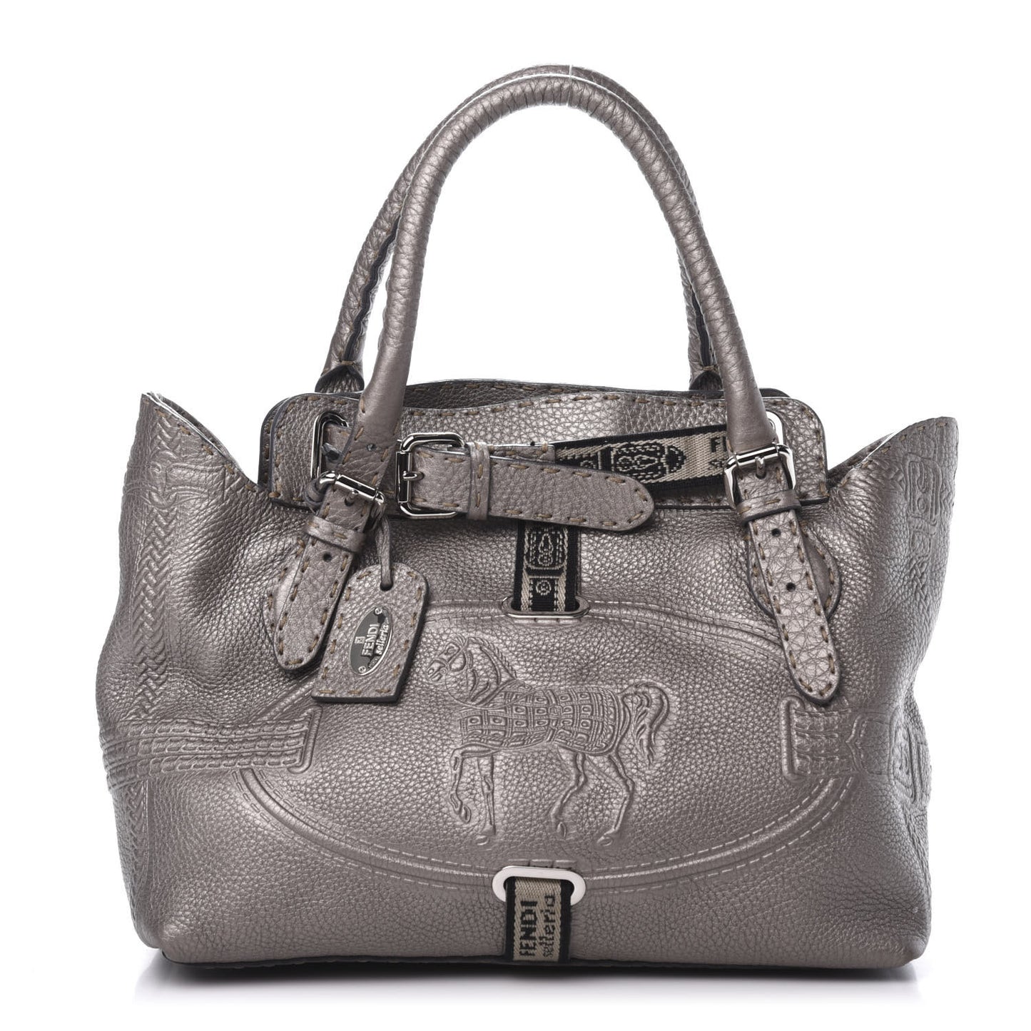 Cuoio Romano Selleria Small Villa Borghese Tote Peltro
