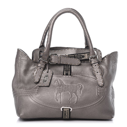 Fendi Cuoio Romano Selleria Small Villa Borghese Tote Peltro 1 of 11