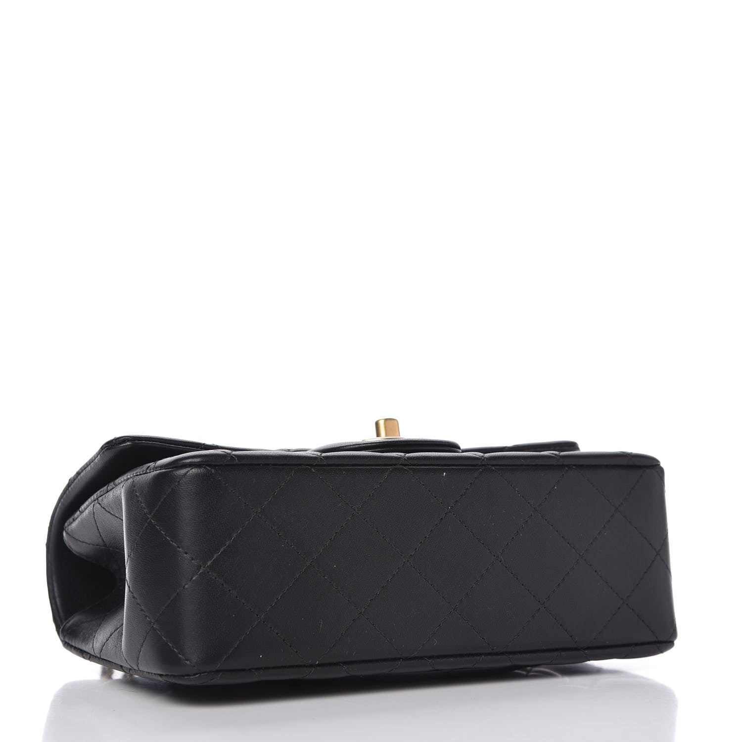 Chanel Lambskin Quilted Mini Top Handle Rectangular Flap Black 4 of 11