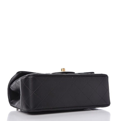 Chanel Lambskin Quilted Mini Top Handle Rectangular Flap Black 4 of 11