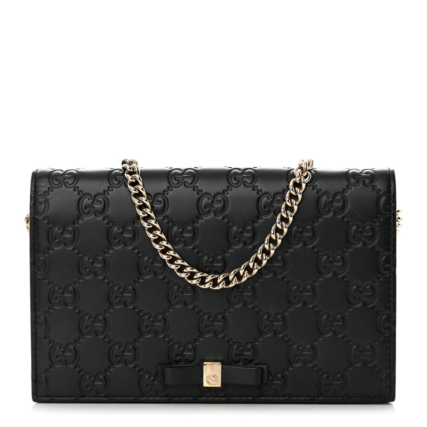 Guccissima Signature Bowy Chain Wallet Black
