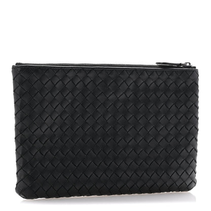 Bottega Veneta Nappa Intrecciato Flat Zip Pouch Black 3 of 12