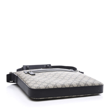 Gucci GG Supreme Monogram Flat Messenger Bag Black 4 of 11
