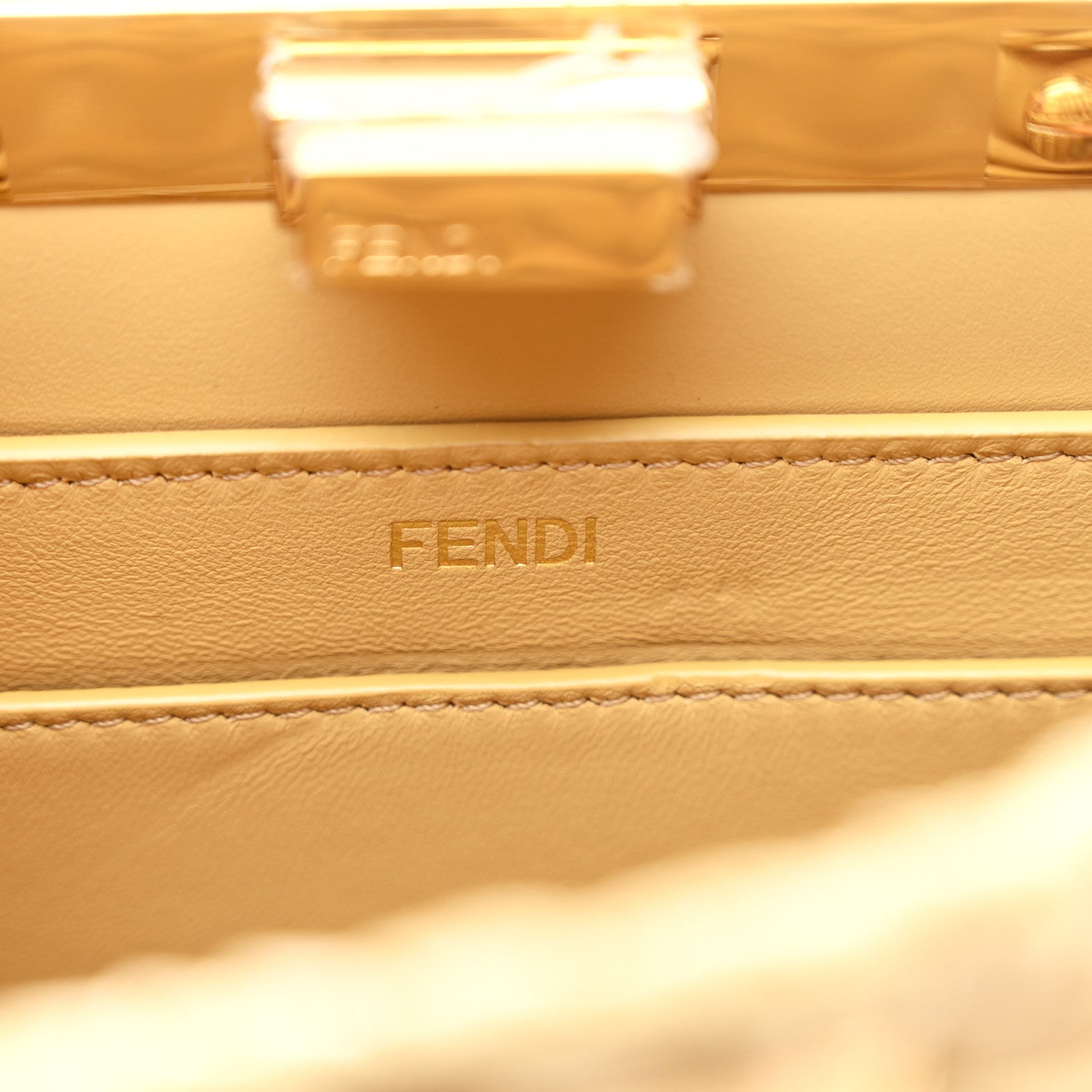 Fendi Raffia Embroidered Vitello King Shiny Nappa Intreccio Small Peekaboo I SEE U Satchel Sahara 7 of 12