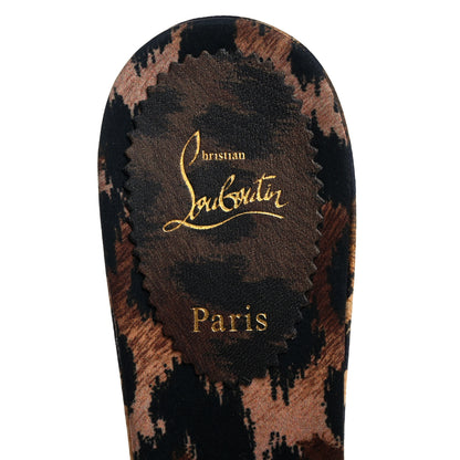 Christian Louboutin Satin Leopard Print Me Dolly 85 Sandals 36.5 Black 6 of 7