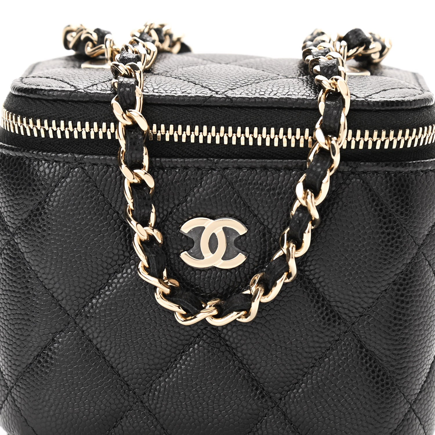 Chanel Caviar Quilted Mini Vanity Case With Chain Black 8 of 12