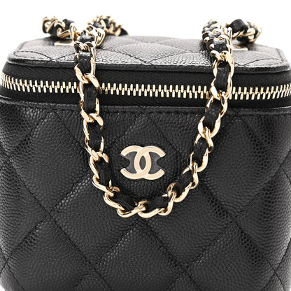 Chanel Caviar Quilted Mini Vanity Case With Chain Black 8 of 12