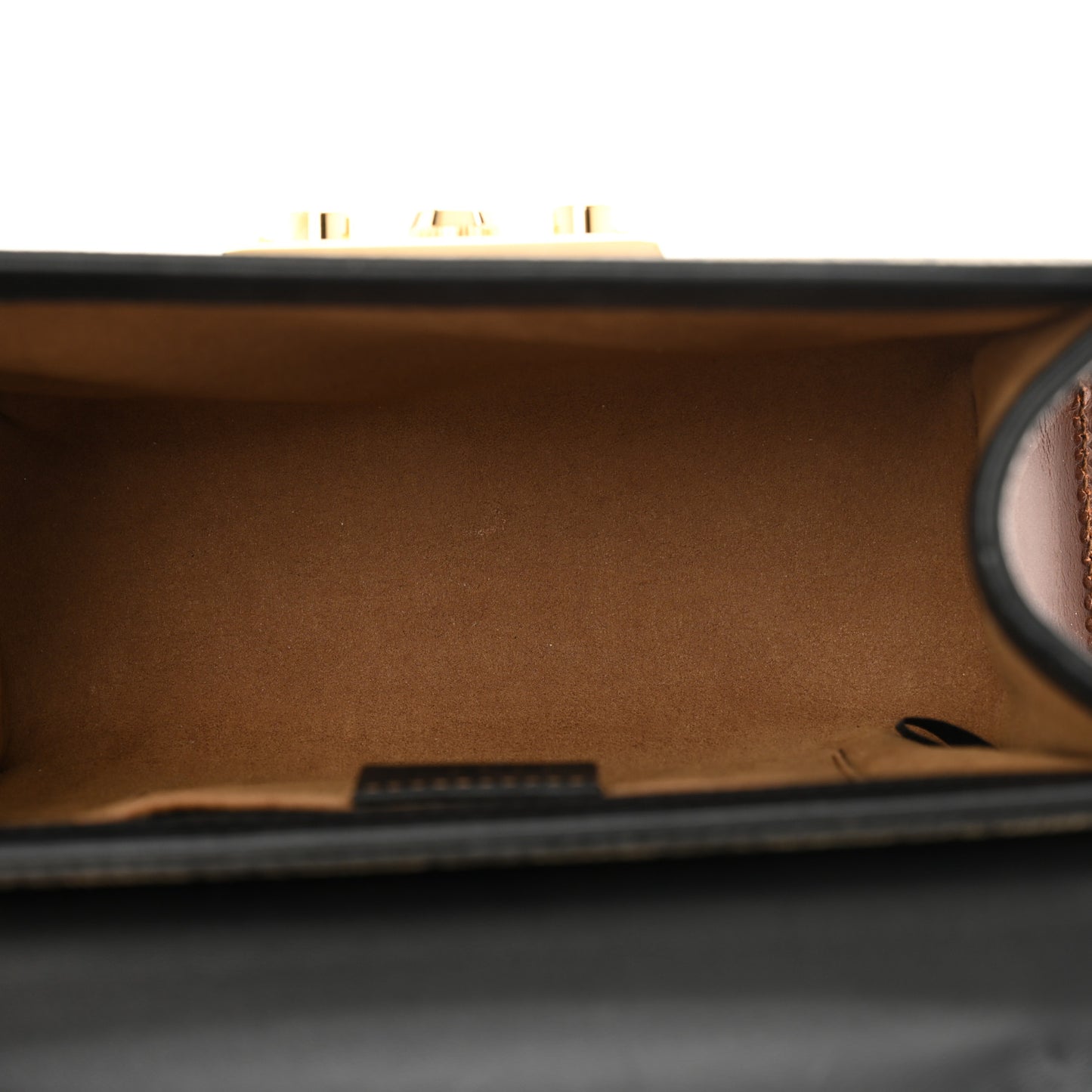 GG Supreme Monogram Calfskin Small Padlock Shoulder Bag Beige Black Cuir