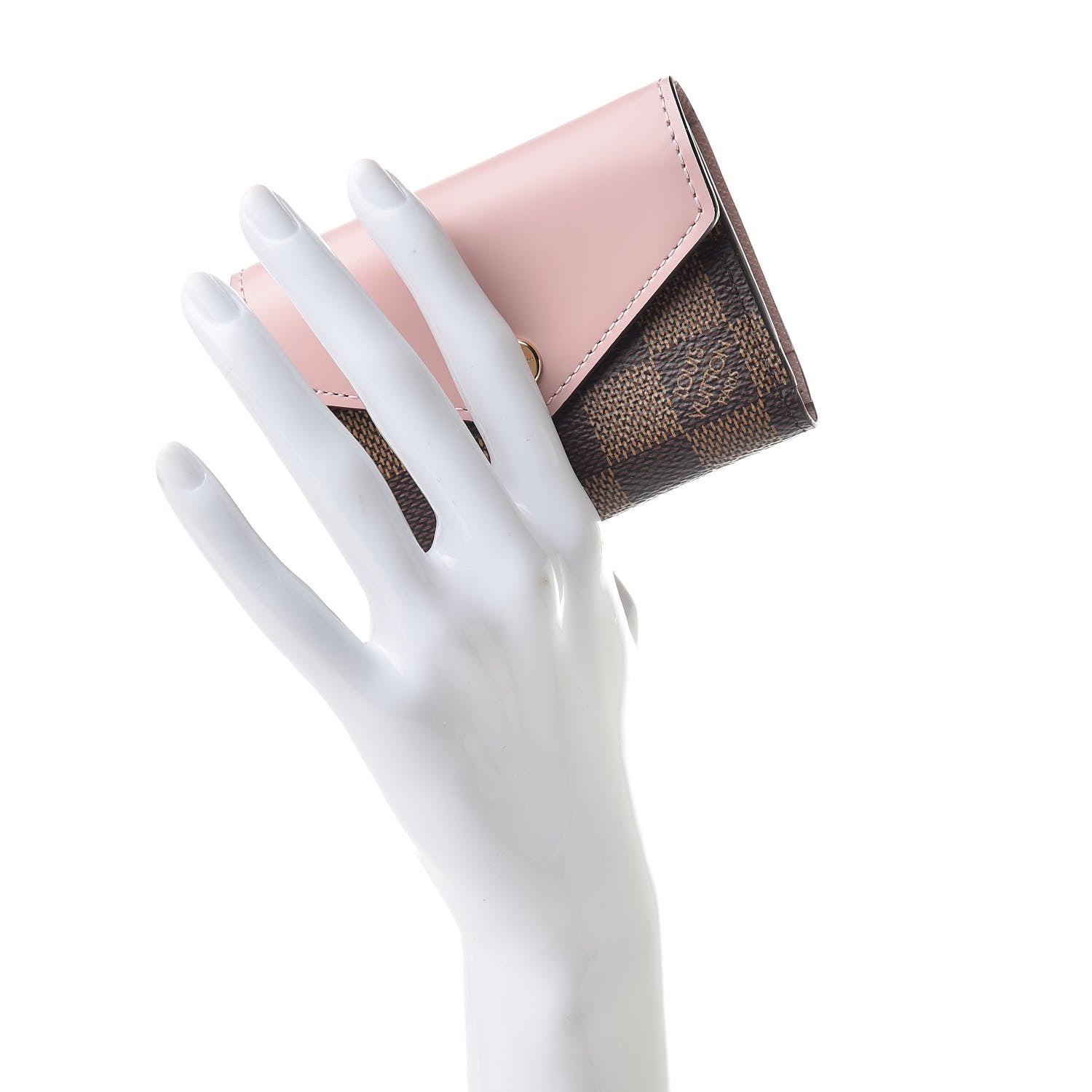 Louis Vuitton Damier Ebene Zoe Wallet Rose Ballerine 2 of 8