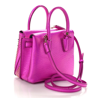 MCM Metallic Calfskin Cyber Studs Mini Milla Tote Electric Pink 2 of 9