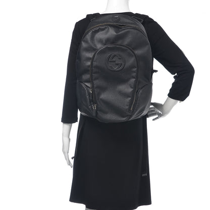 Gucci Coated Canvas Interlocking G Travel Backpack Black 2 of 19