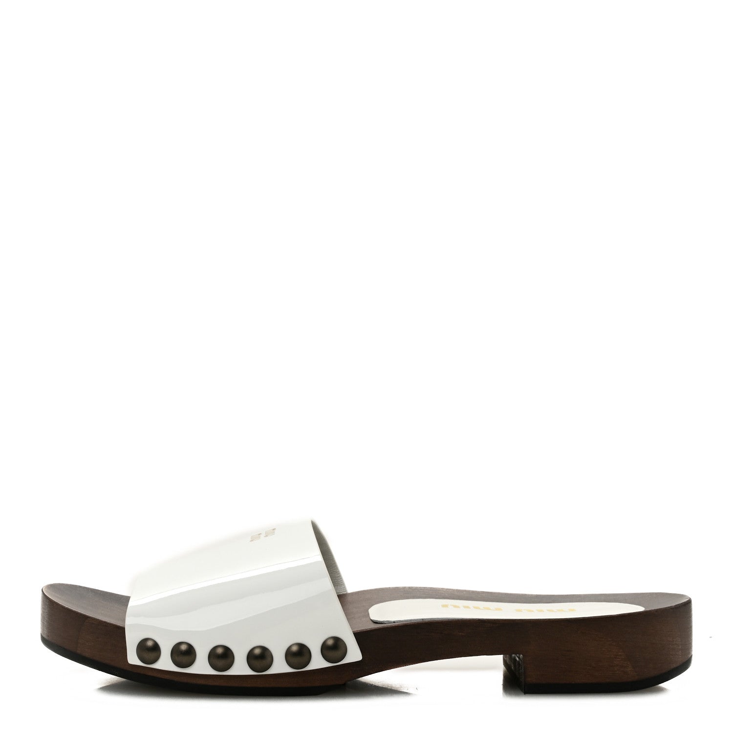Miu Miu Vernice Logo Slide Clogs 36 White 1 of 10