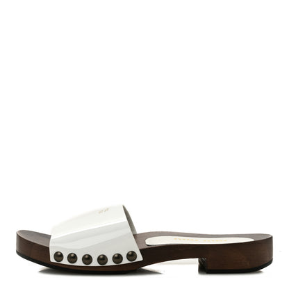 Miu Miu Vernice Logo Slide Clogs 36 White 1 of 10