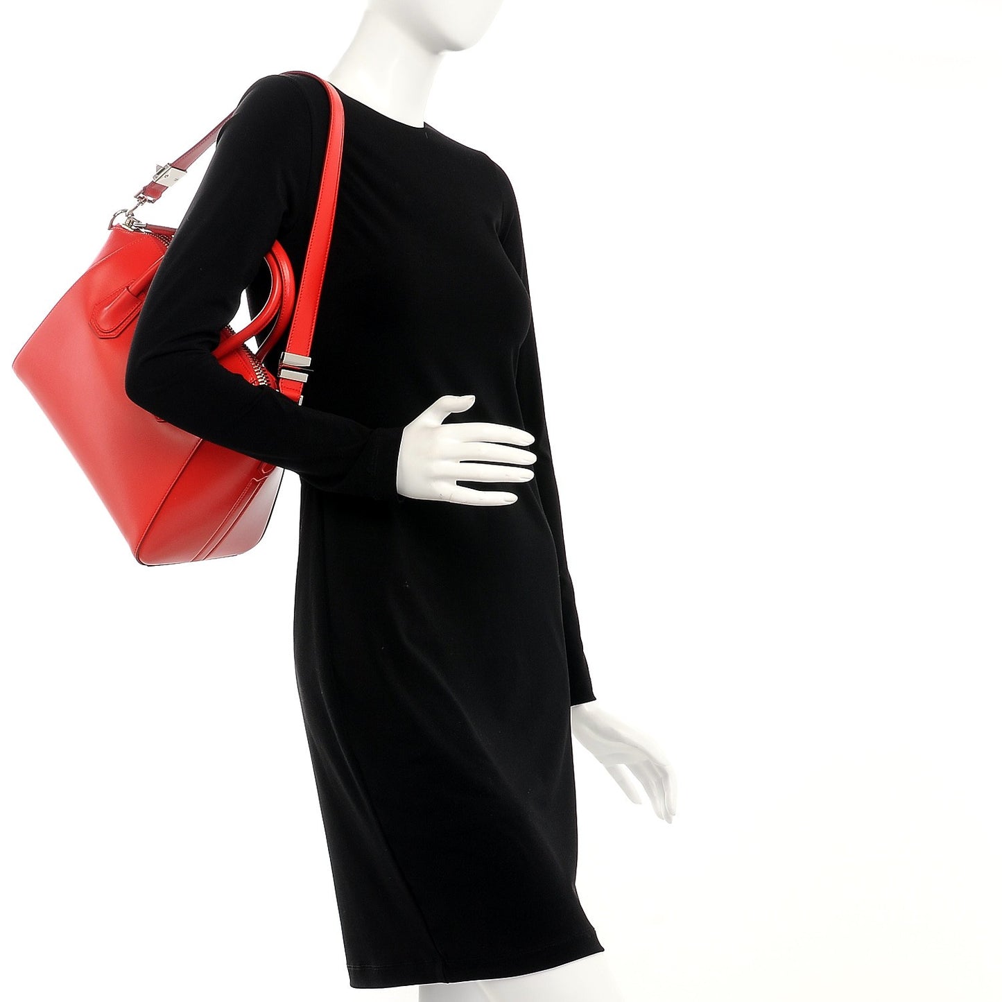 Shiny Lord Calfskin Small Antigona Medium Red