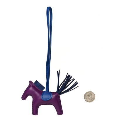 Hermes Milo Lambskin Grigri Rodeo Horse Bag Charm PM Violet Bleu Saphir Bleu France 2 of 6
