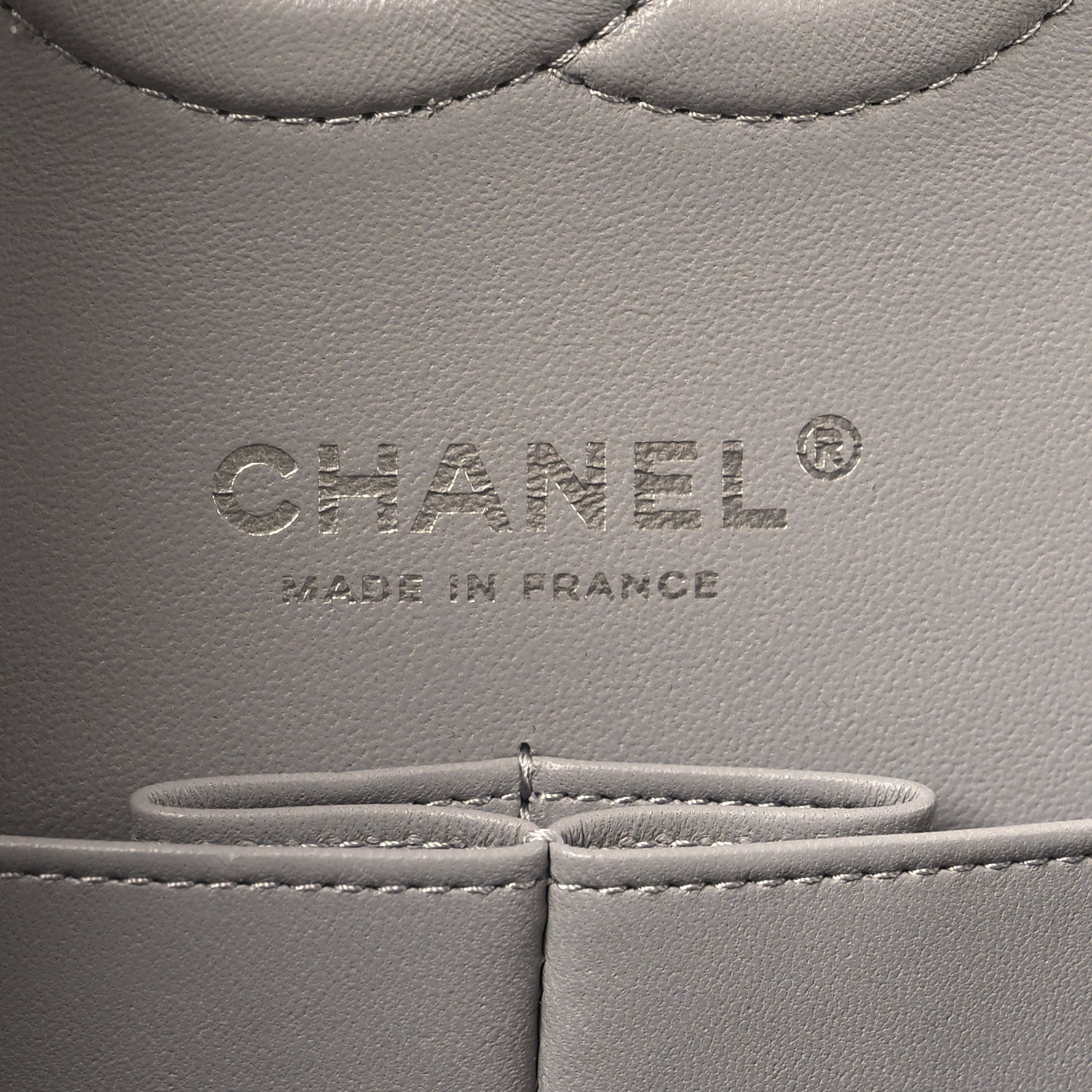 Chanel Lambskin Quilted Medium Double Flap Grey 6 of 12