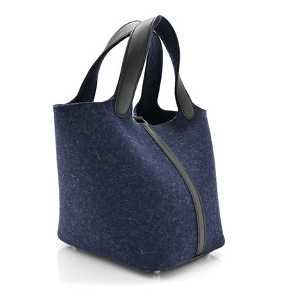 Hermes Feutre Swift Picotin Lock 18 PM Bleu Nuit Black 3 of 10