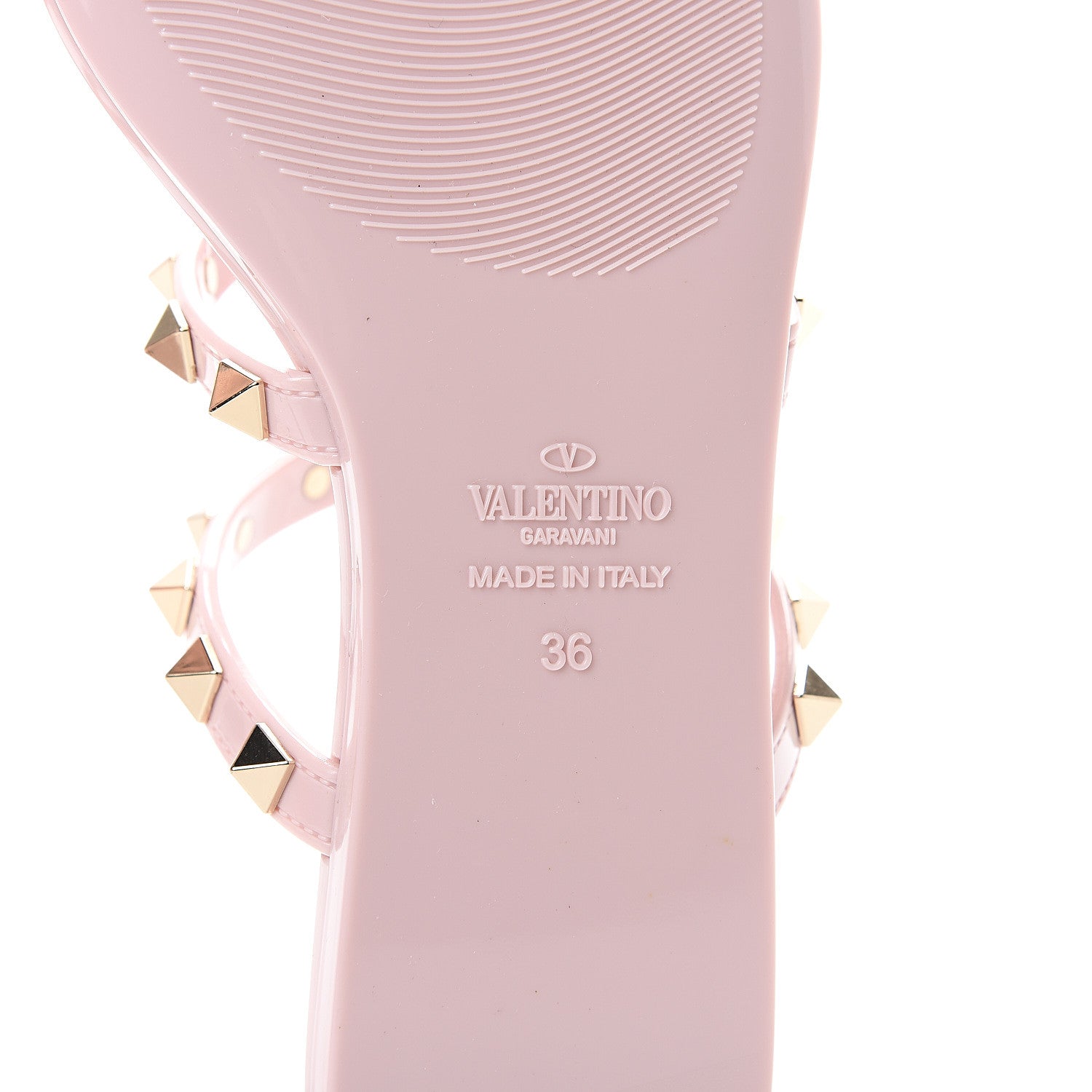 Valentino Garavani PVC Jelly Rockstud Caged Flat Thong Sandals 36 Water Rose 6 of 8