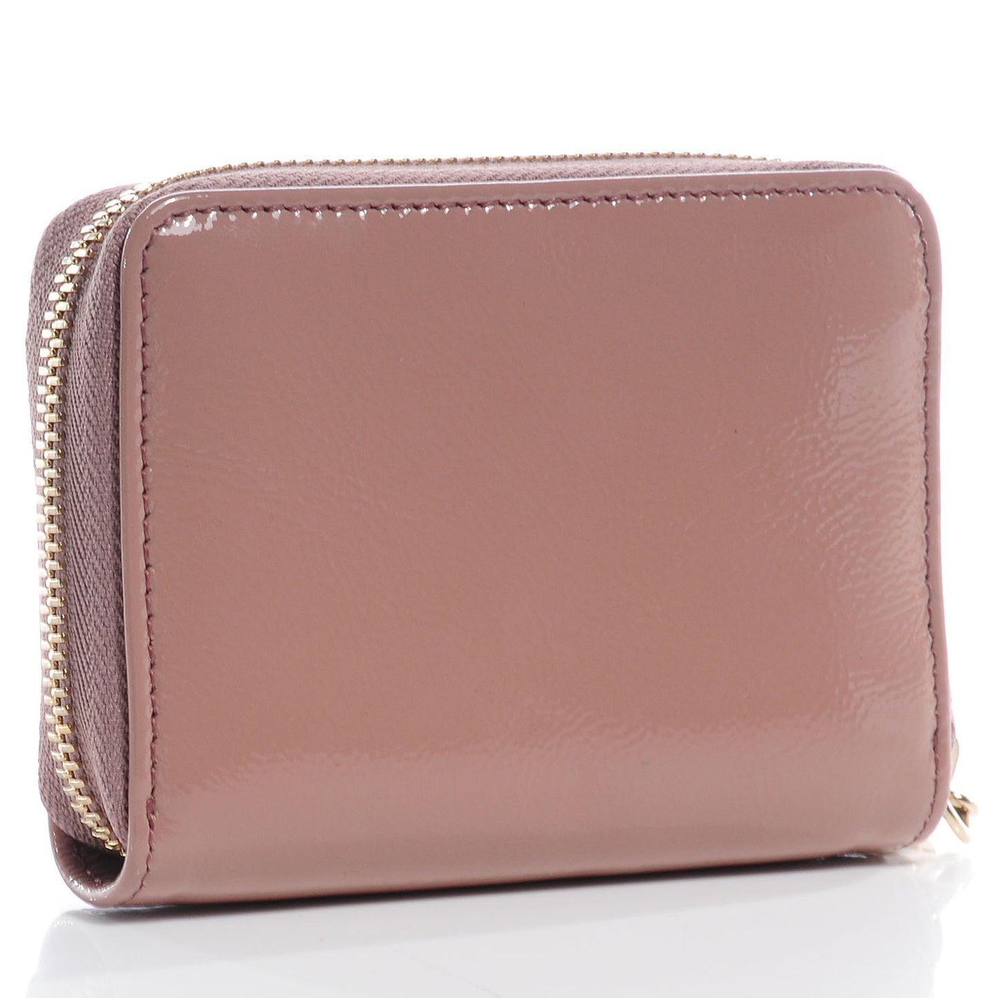 Patent Soho Compact Disco Zip Around Wallet Dark Cipria