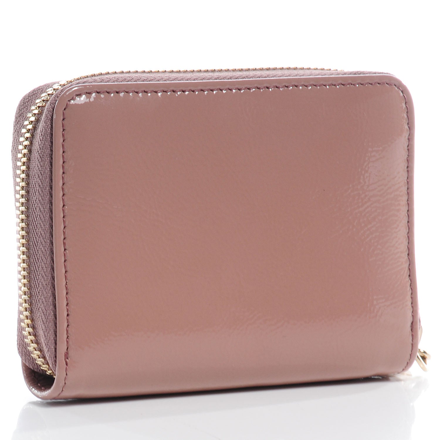 Gucci Patent Soho Compact Disco Zip Around Wallet Dark Cipria 3 of 8