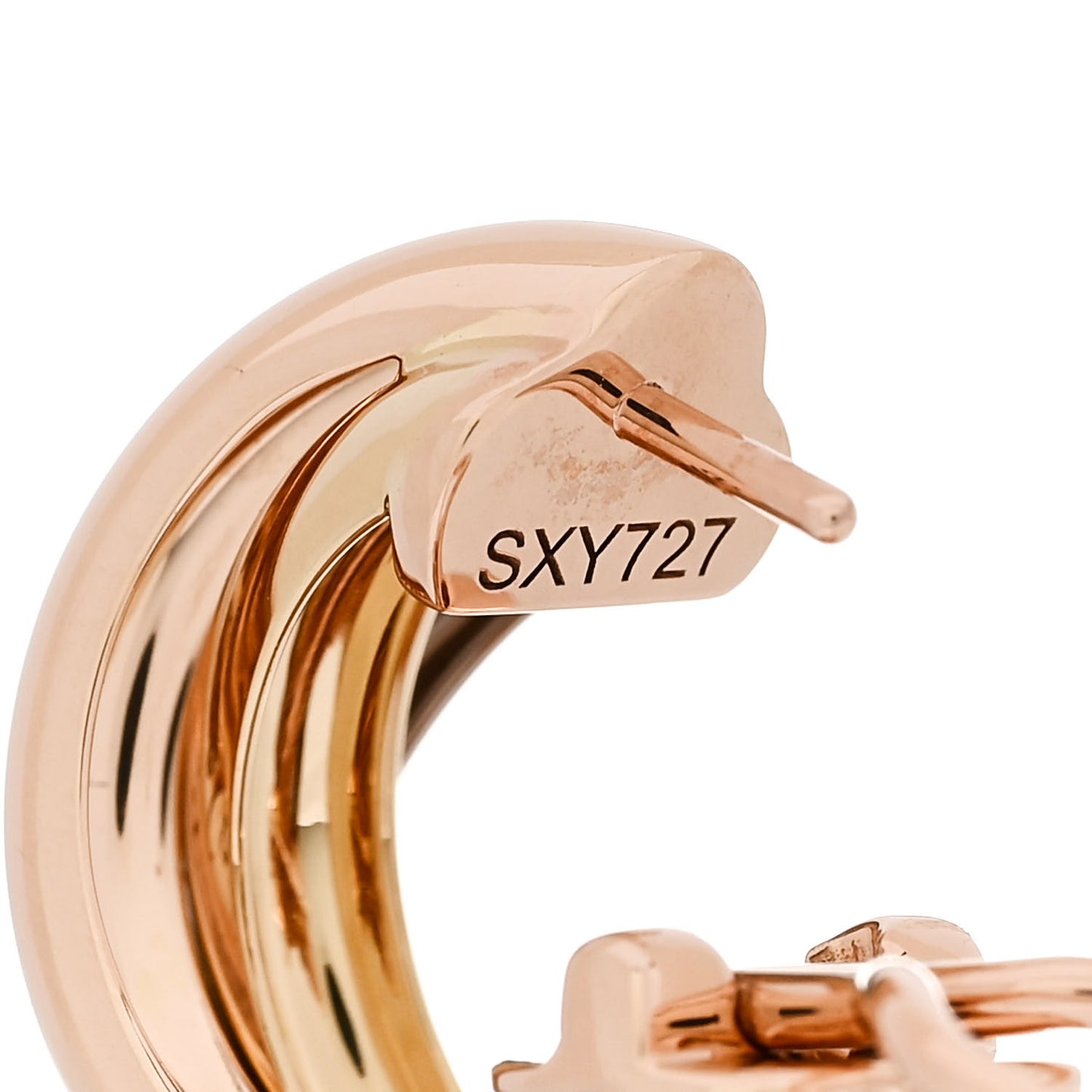 18K Pink Yellow White Gold Classic Trinity Hoop Earrings