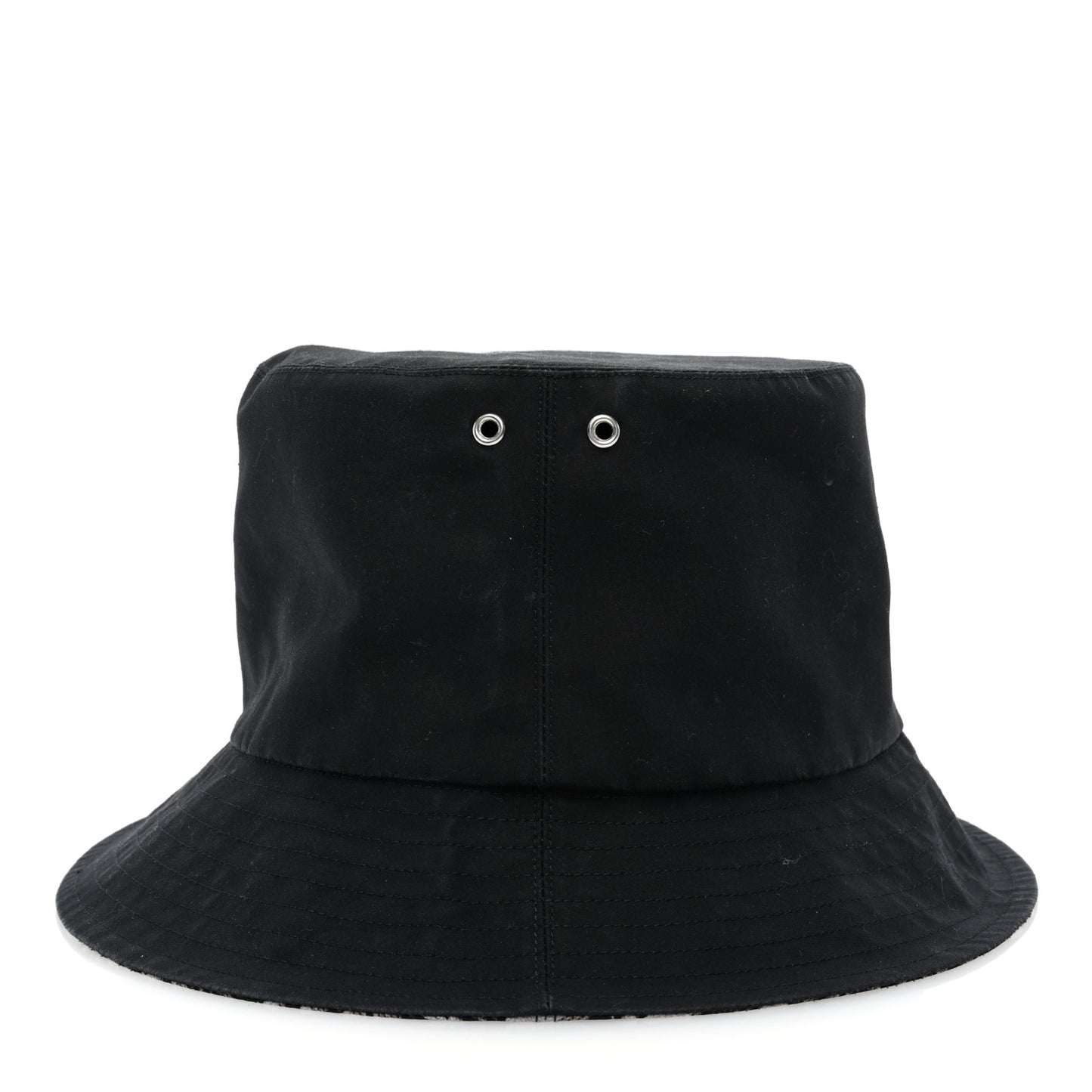 Polyester Cotton Oblique Reversible Teddy-D Brim Bucket Hat 567 Black