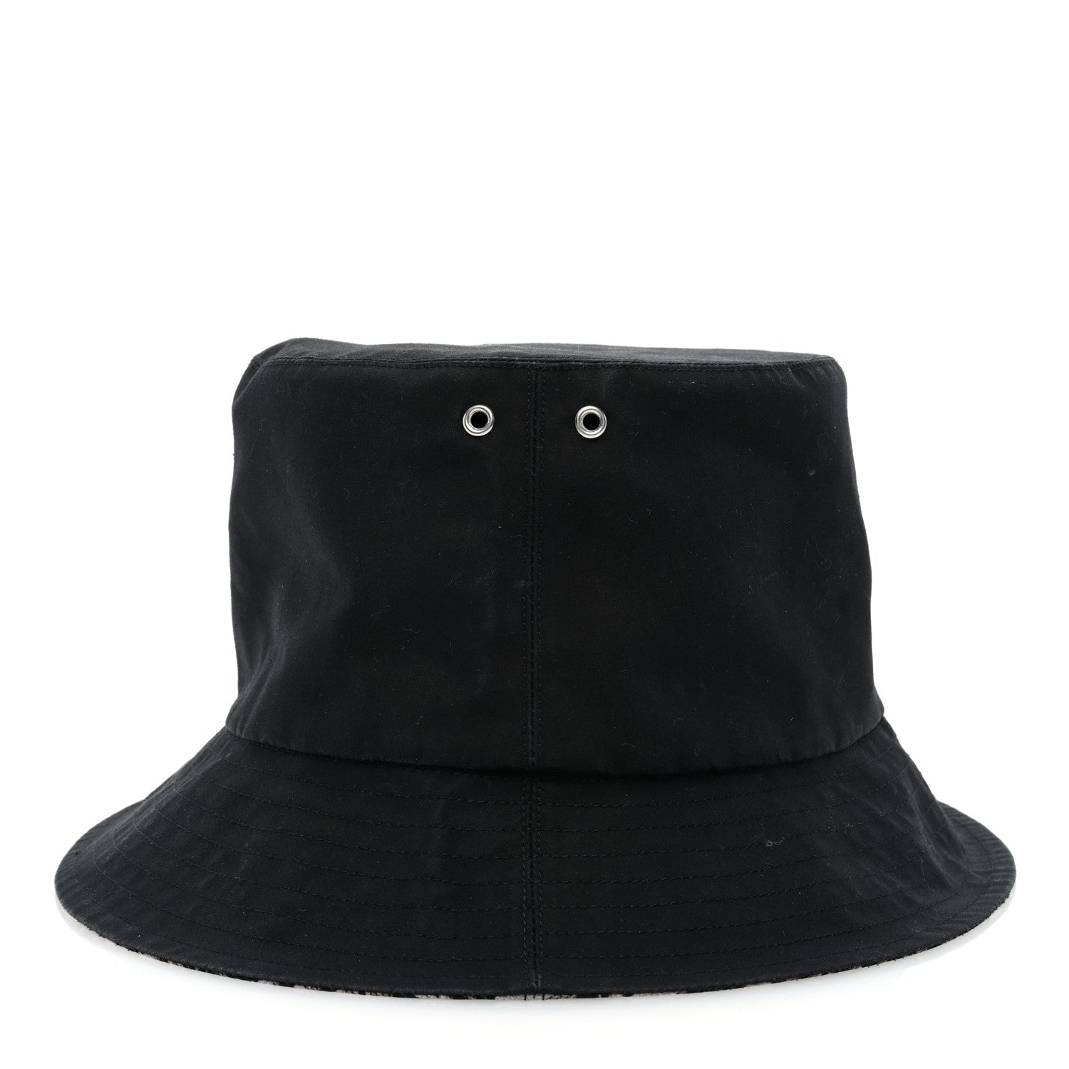 Christian Dior Polyester Cotton Oblique Reversible Teddy-D Brim Bucket Hat 567 Black 7 of 10