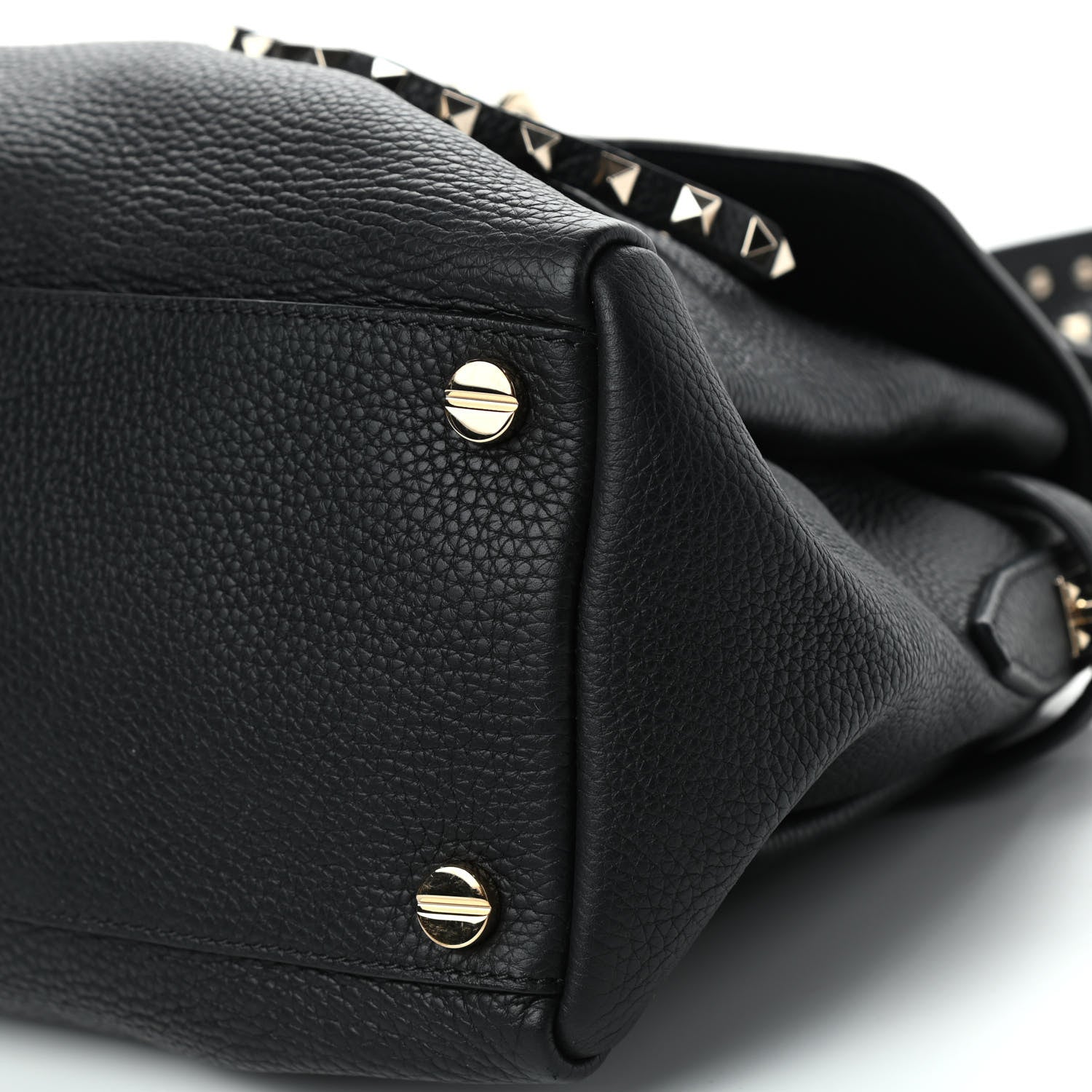 Valentino Garavani Grained Lagun Calfskin Rockstud Twiny Top Handle Bag Black 8 of 9